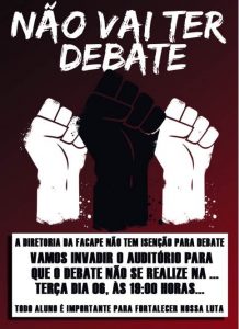 NÃO VAI TER DEBATE