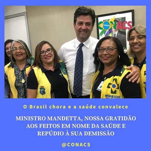 Mandetta com Ilda e agentes