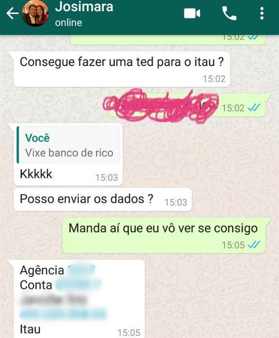 mensagem estelionatário